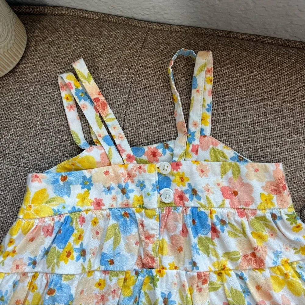 Old Navy Baby Girl Floral Tiered Dress 6-12M Pastel‎ Spring Summer